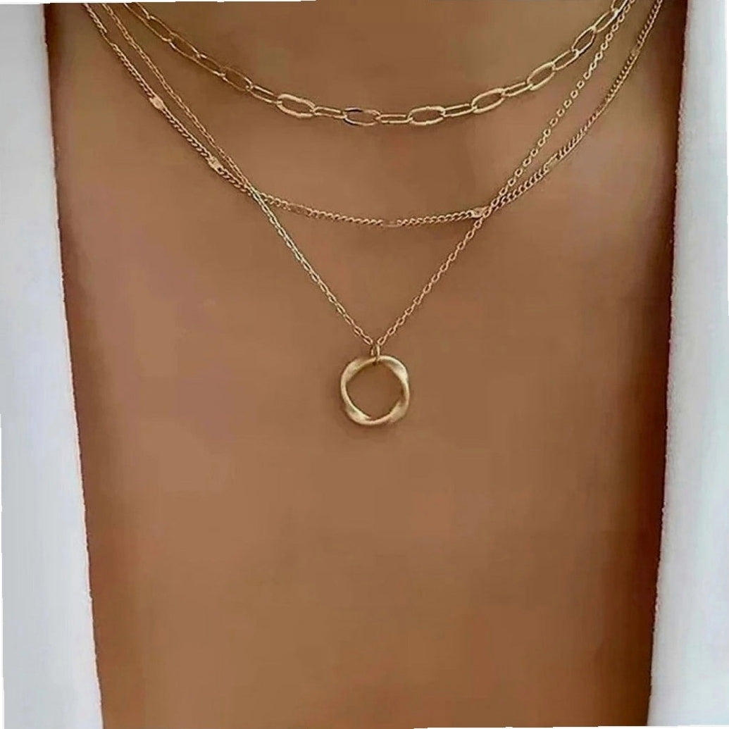 Retro Gold Layered Necklace